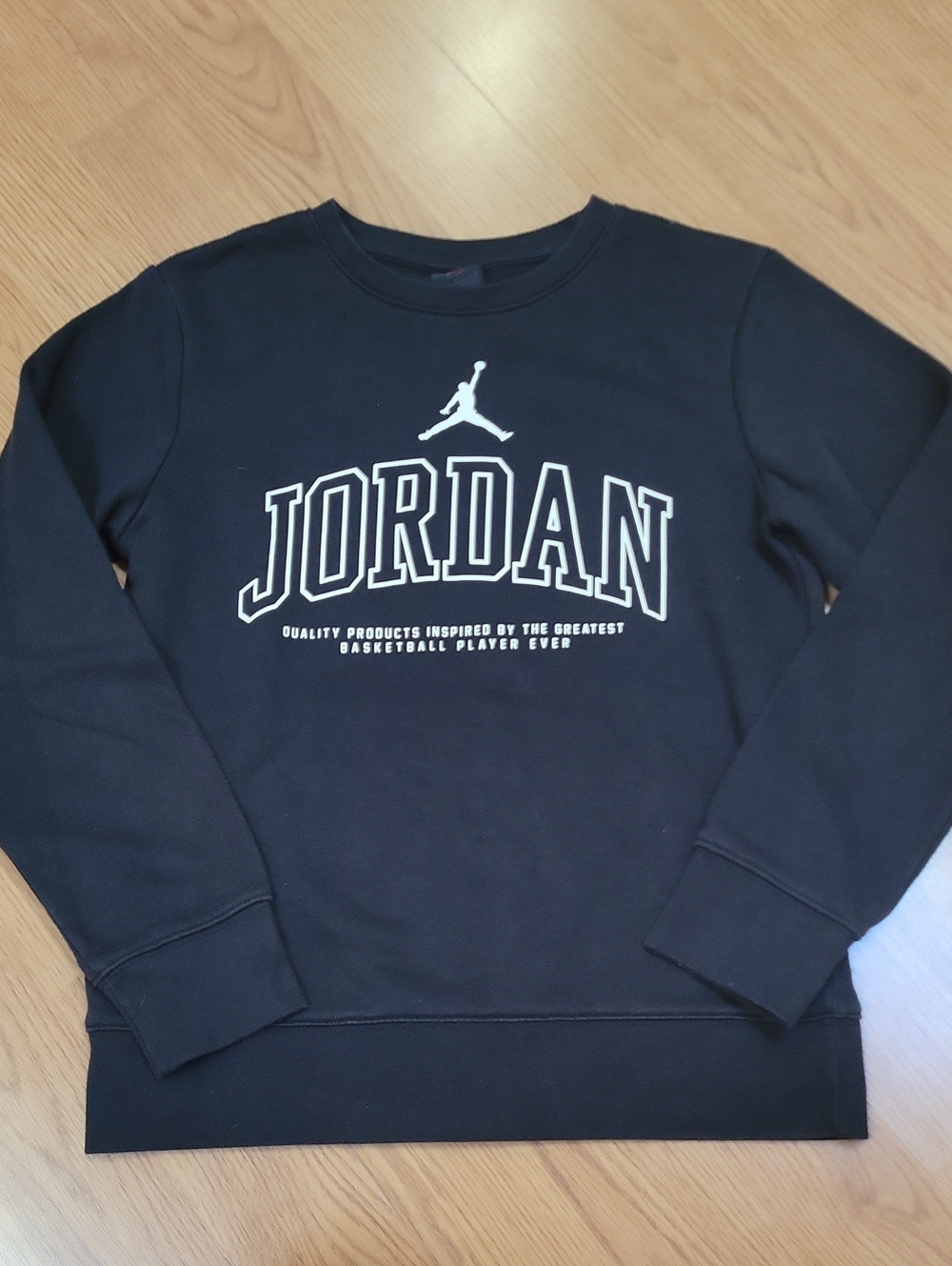 Jordan Black Crewneck Sweatshirt with White Logo